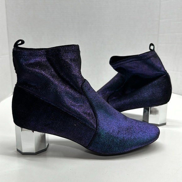 Katy Perry The Daina Ankle Boots Booties Block Heel Iridescent Purple Blue 9.5 - Picture 6 of 9